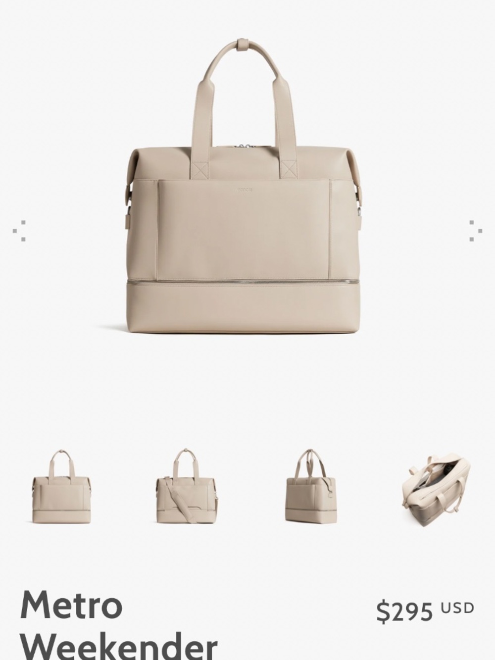 Monos Beige Travel Duffel Bag